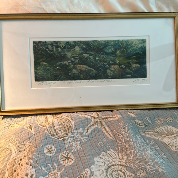 In the Shadows of Unknown Places 11” by 21” stunning piece of Art vintage - Picture 5 of 16